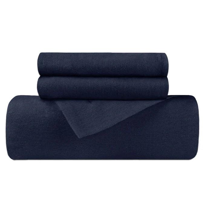 Soft Cotton Flannel Solid Duvet Cover Set with Button Closure - Cozy Bedding for Winter Nights, Guest Rooms & Cabin Retreats