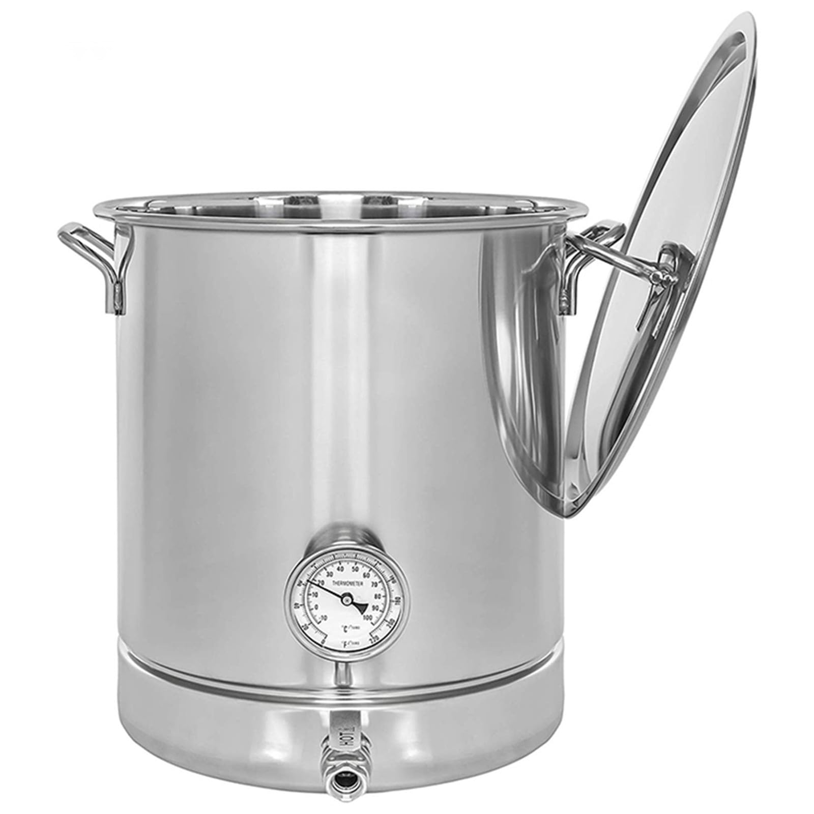 30L Stainless Steel Home Beer Brew Kettle with Thermometer - Professional Brewing Pot for Homebrew Beer Making, Perfect for Craft Beer, IPA, Lager Brewing Supplies