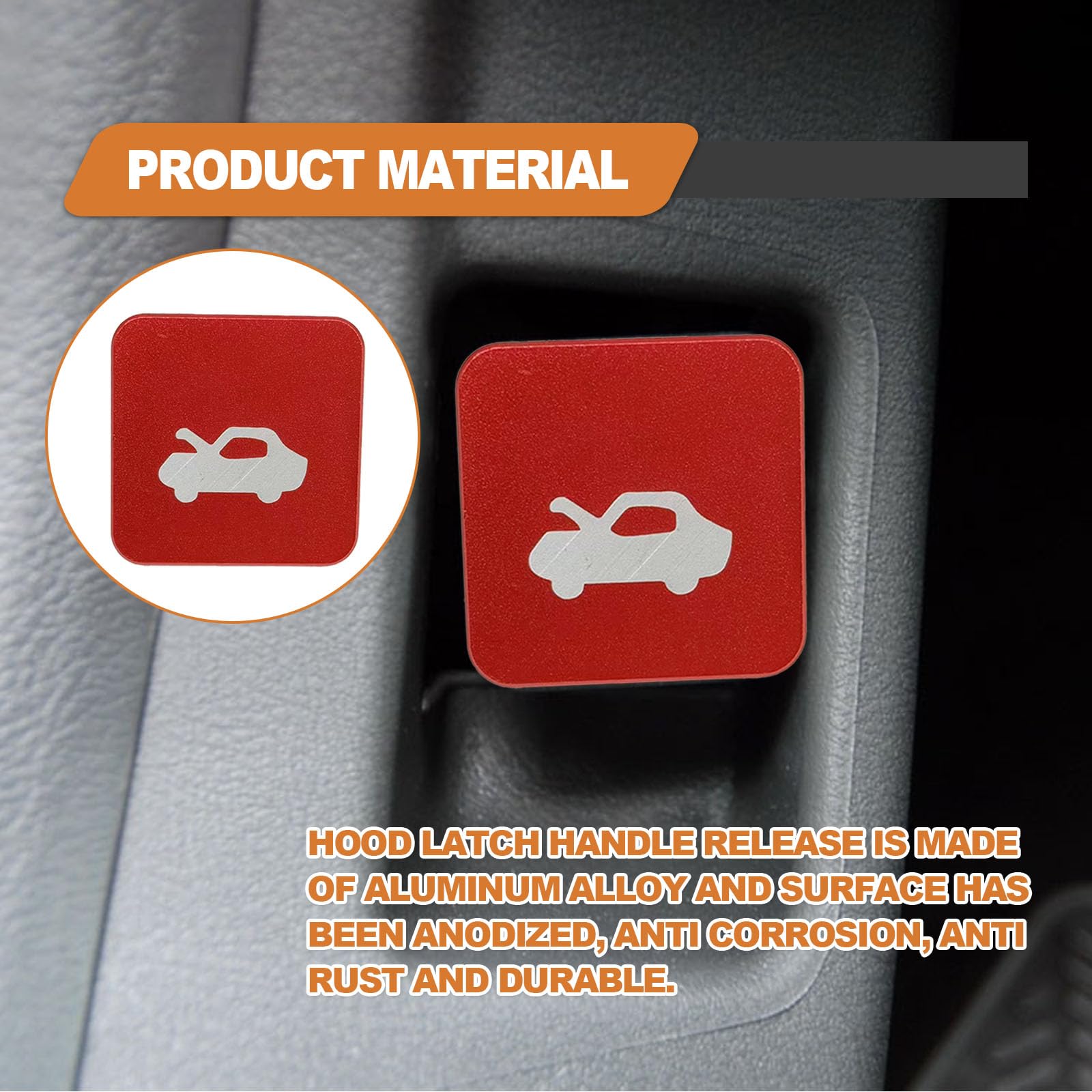 Aluminum Alloy Hood Latch Release Handle Cable Repair Kit - Compatible with Honda Civic 1996-2011, CR-V 1997-2006, Element 2003-2011 - Durable Red Replacement Part for Easy Hood Access & Vehicle Maintenance