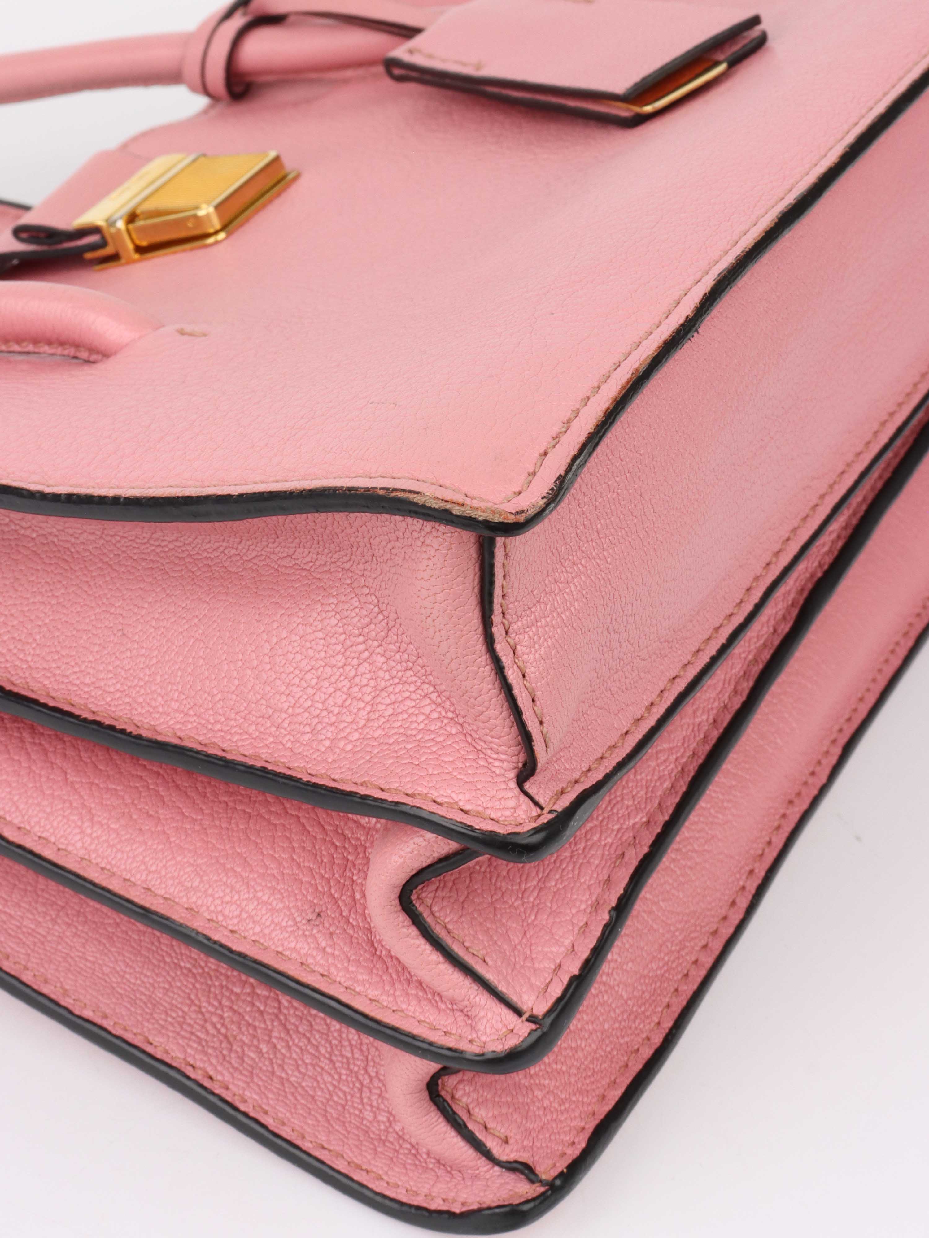 Miu Miu Pink Leather Tote Shoulder Bag for Women - Fashionable Designer Handbag for Work, Travel & Everyday Use