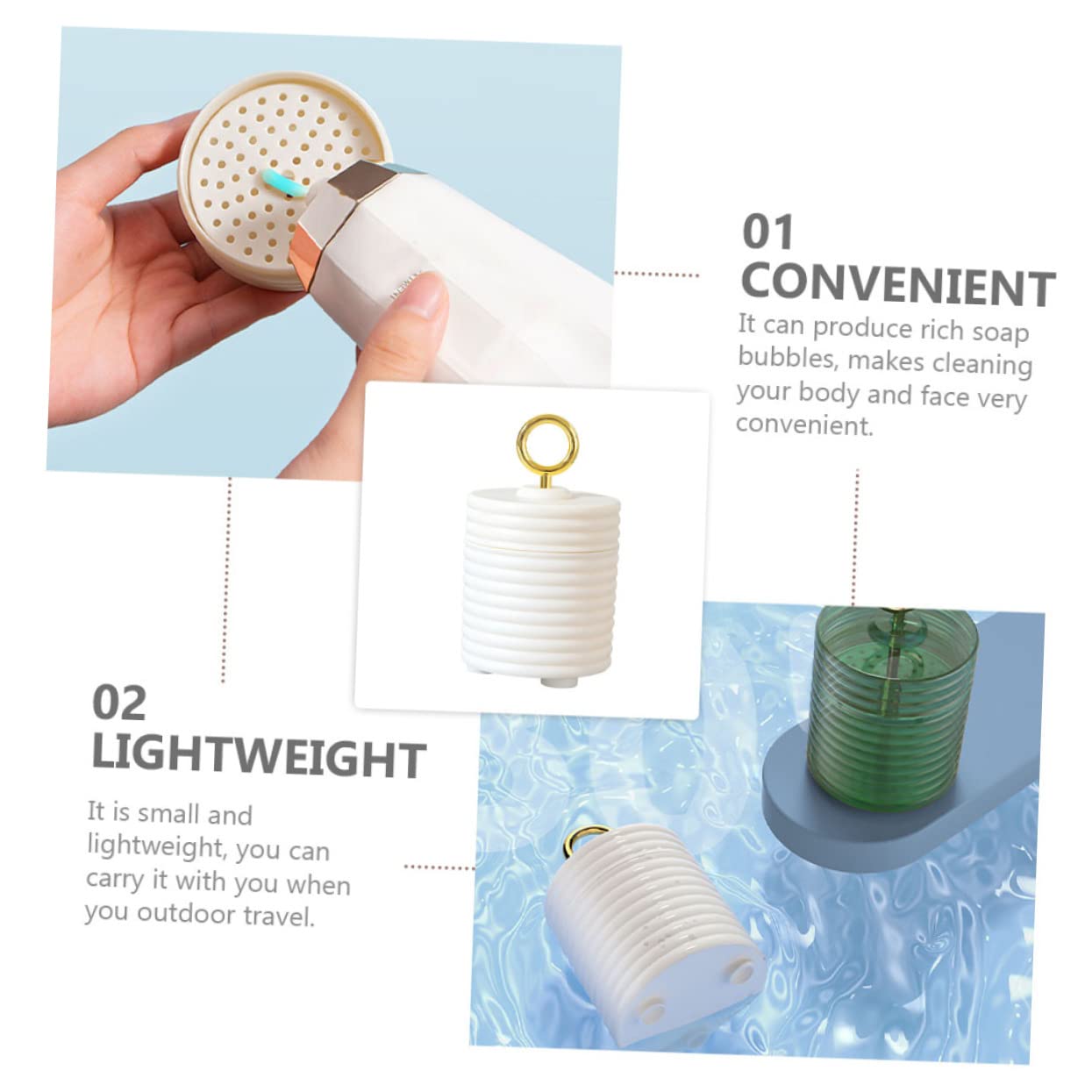 iPetboom Foaming Bubbler Bottle for Facial Cleanser & Shampoo - PP Material Bubble Maker with No Handle - Perfect for Skincare & Hair Care Routines (White, 1 Piece)