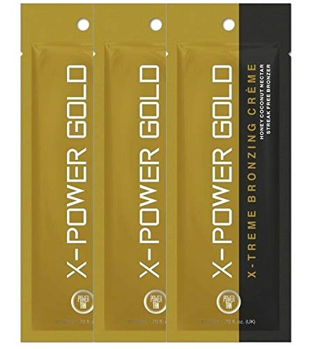 3 Sachets of Power Tan X-Power Gold Tanning Lotion - Fast-Acting Self Tanner for Natural Sun-Kissed Glow | Perfect for Beach, Pool & Vacation Prep