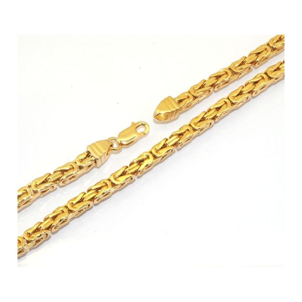 4.5MM 100 Byzantine Chain Necklace - 925 Sterling Silver Yellow Gold Plated - 8 to 28 Inches Adjustable Length - Perfect for Gifts, Layering & Everyday Jewelry