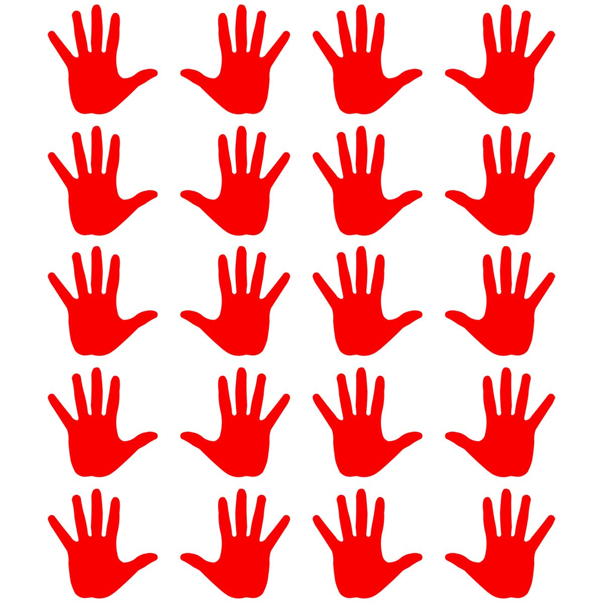 VWAQ Handprint Wall Decals - 20 PCS Peel and Stick Removable Wall & Floor Stickers for Kids Room Decor (Red) - Perfect for Nursery, Playroom, Classroom & DIY Home Decor