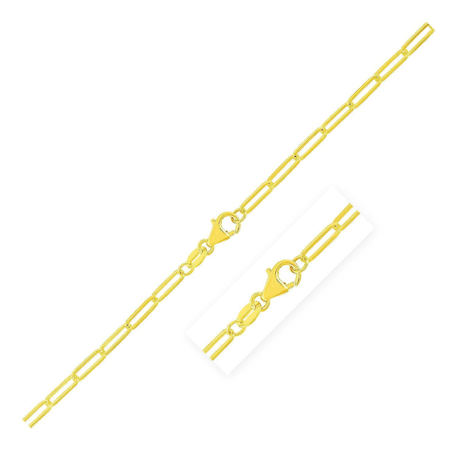 14K Yellow Gold Paperclip Chain Necklace (2.5mm) - Dainty Minimalist Jewelry for Women, Perfect for Layering, Everyday Wear & Special Occasions