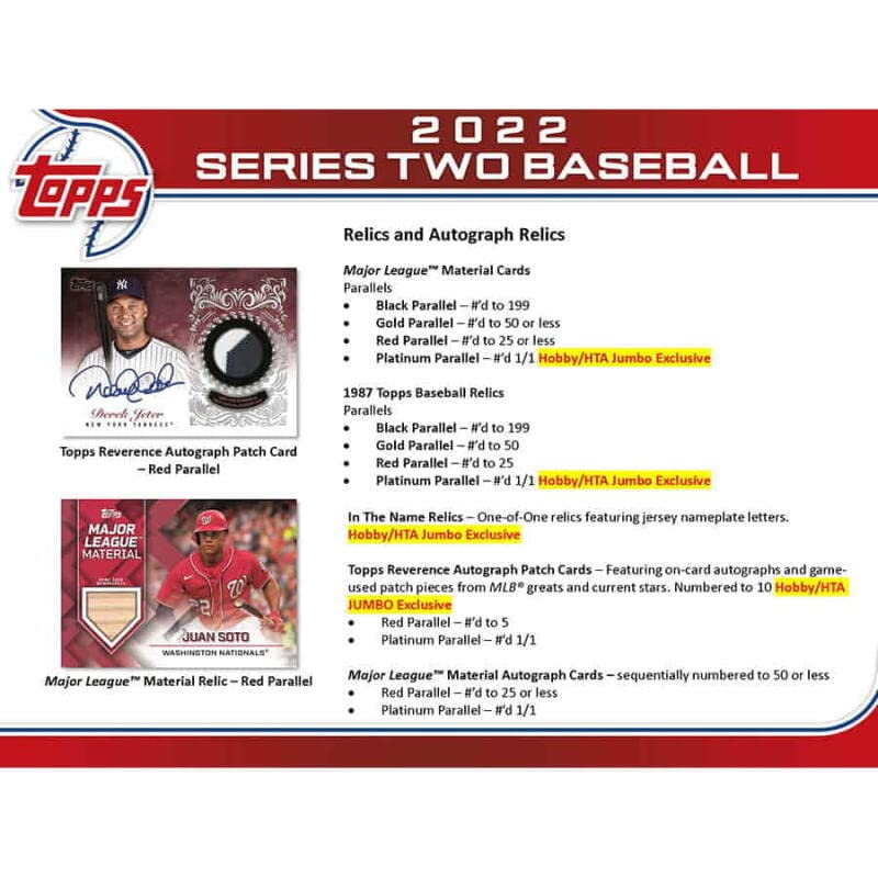 2022 Topps Series 2 Baseball Hobby Box - 24 Packs (14 Cards Each) + 1 Exclusive Silver Pack | MLB Trading Cards Collection for Collectors & Fans | Perfect for Sports Memorabilia Displays & Fantasy Baseball Drafts