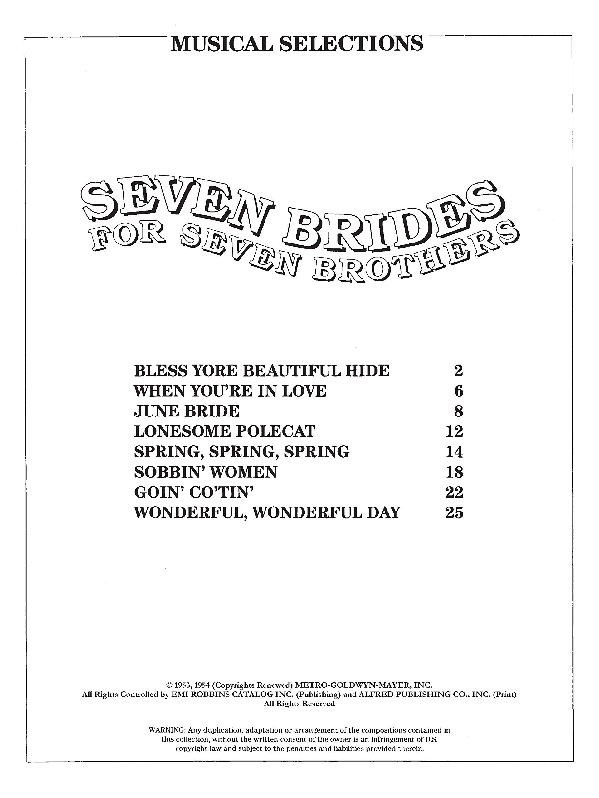 Seven Brides for Seven Brothers Movie Soundtrack - Piano, Vocal & Chords Sheet Music | Musical Theater, Broadway Performances & Piano Covers