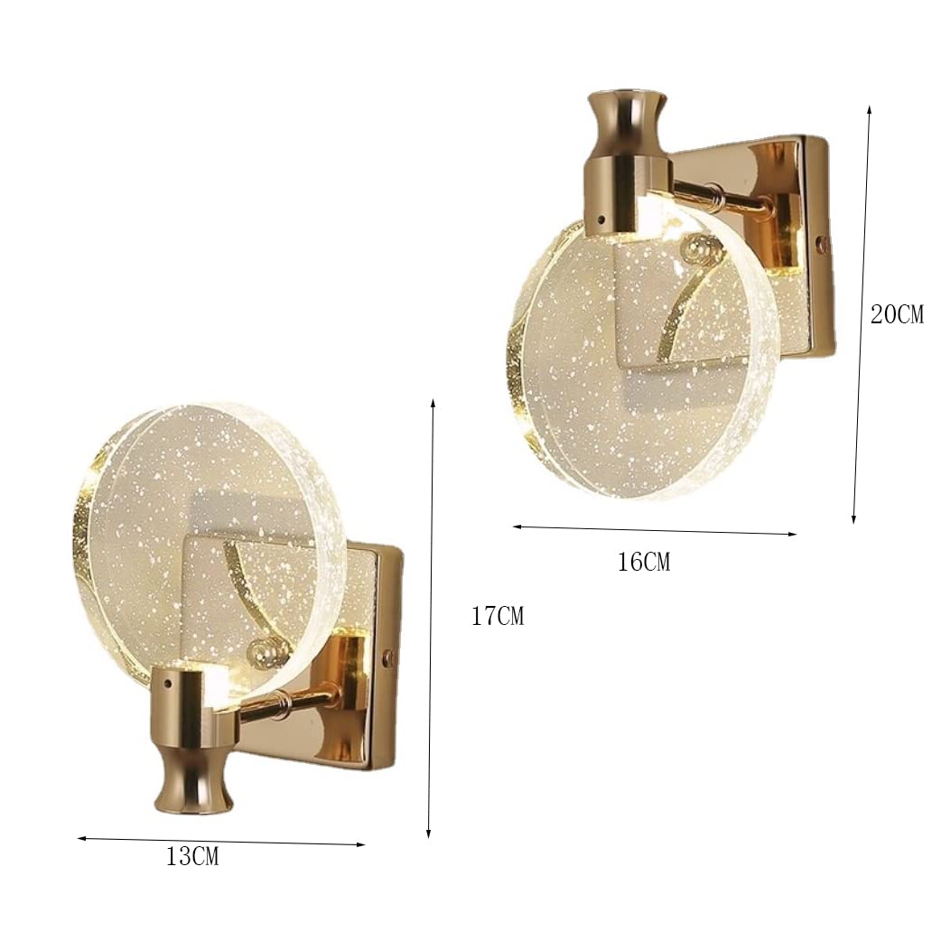 Elegant Crystal Wall Lamp - LED Vanity Lights for Bathroom, Bedroom & Living Room | Modern Mirror Lighting for Makeup & Decor | Energy-Efficient Fixture for Home & Spa Use