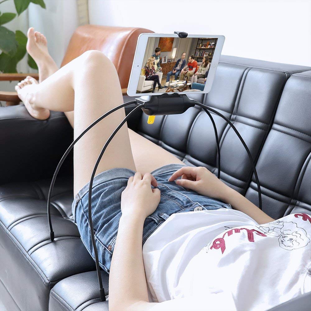 Adjustable Tablet Holder - Trescopes Spider Stand for Bed, Sofa, Car & Uneven Surfaces | Portable Phone & iPad Stand for Reading, Watching Movies & Hands-Free Use