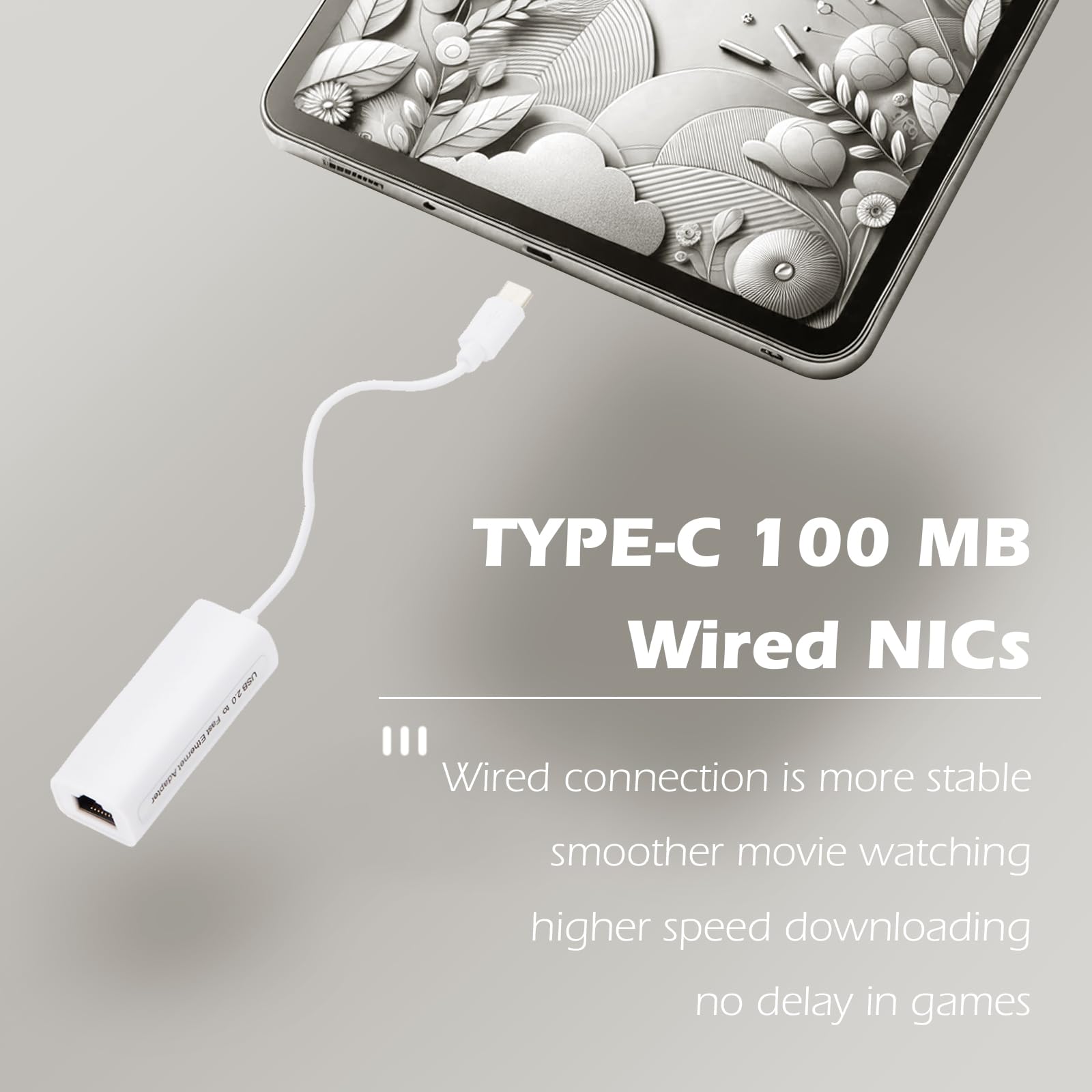USB-C to Ethernet Adapter - 1Gbps High-Speed Wired Internet Adapter for MacBook Pro/Air, Surface Pro, Windows 7/8/10/11, macOS & Android Devices - Perfect for Online Gaming, Video Conferencing & Stable Office Work