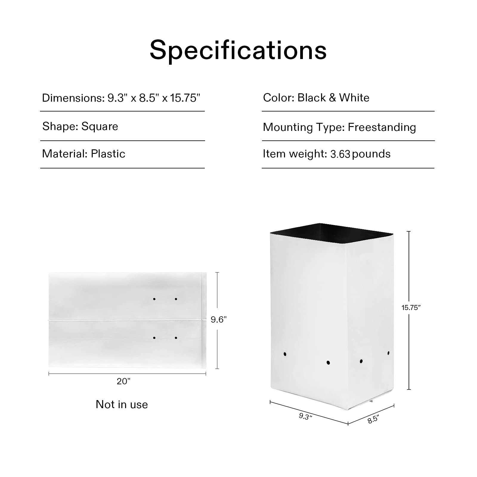 VIVOSUN 50-Pack 5 Gallon Heavy Duty Grow Bags for Plants - Thickened Black and White Plastic Plant Pots for Seedlings, Vegetables, Flowers & Rooting - Ideal for Indoor/Outdoor Gardening, Hydroponics & Container Planting