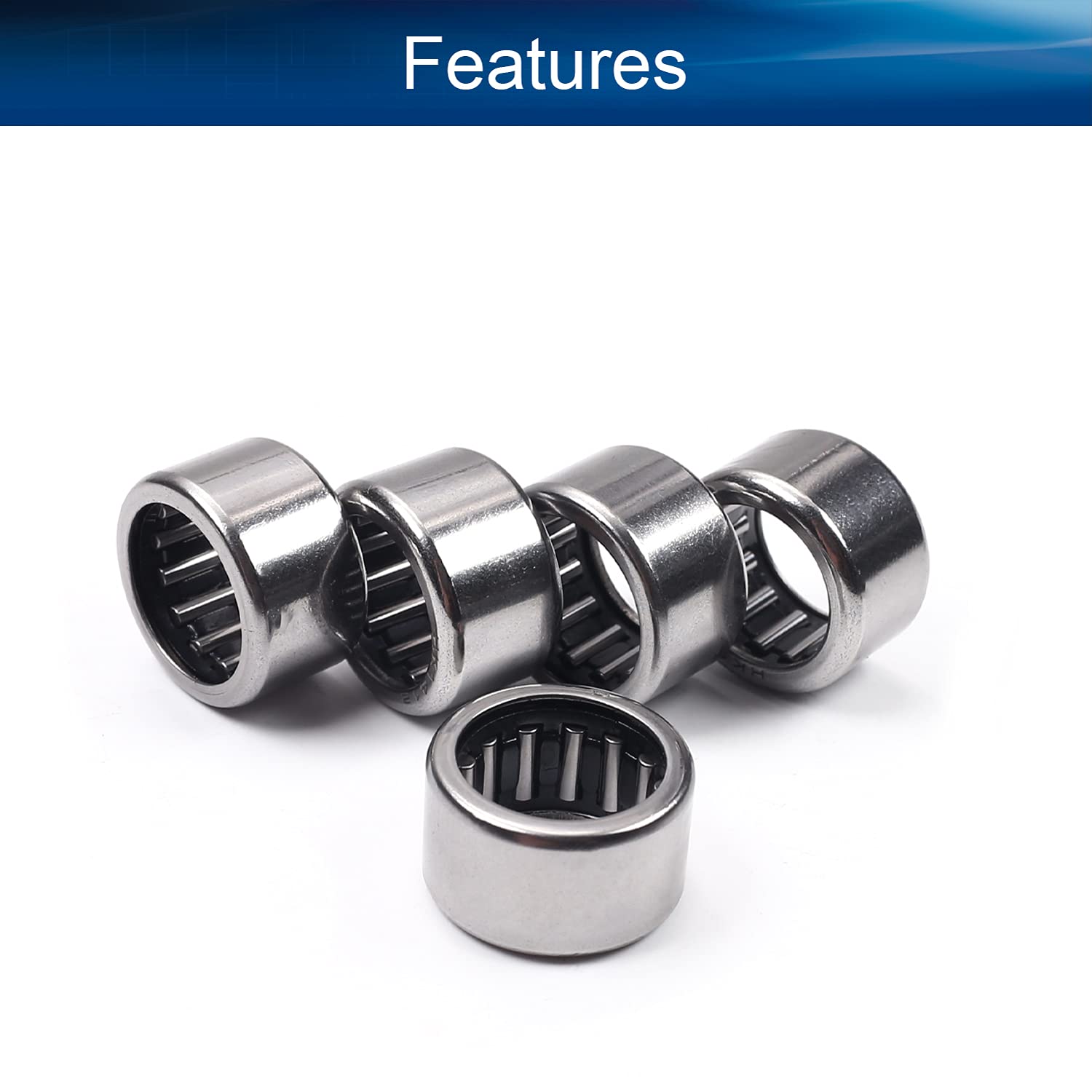 Yinpecly HK1412 Needle Roller Bearings - 14mm Bore, 20mm OD, 12mm Width - Open End, 7500N Static Load, 6800N Dynamic Load, GCr56 Steel - Perfect for Spin Mop Buckets, Industrial Machinery & Power Tools (1 Piece)