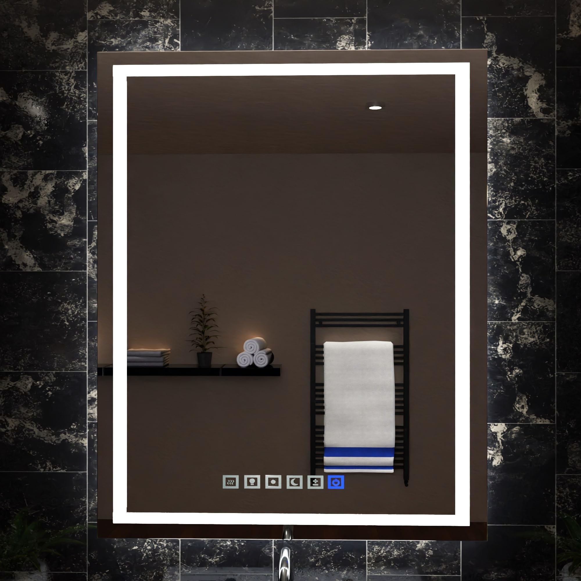 36x48 Inches LED Bathroom Mirror with Front & Backlit Lights - Anti-Fog, Memory Brightness, 3 Color Options - Frameless Wall Mounted Vanity Mirror for Modern Bathrooms & Dressing Rooms