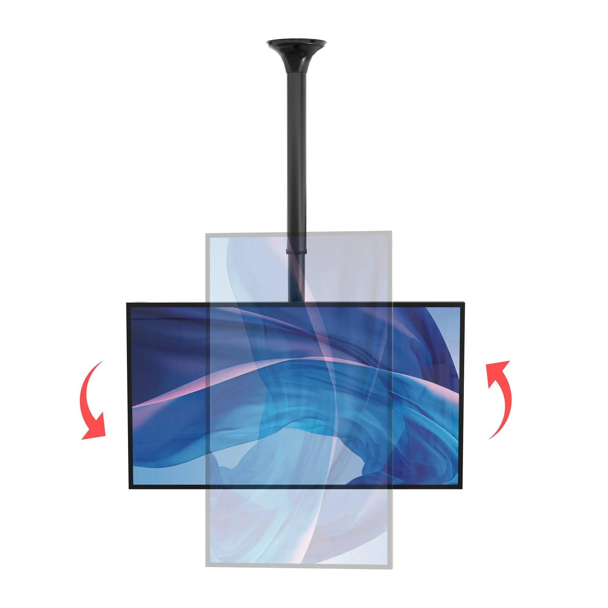 Adjustable Ceiling Mount for Monitors & TVs - Height Extendable TV Bracket for Home & Office Use - Perfect for Living Room, Bedroom, Conference Room Setup