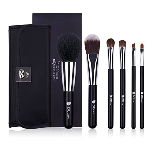 DUcare Professional 6Pcs Makeup Brush Set - Synthetic Face, Eye Shadow, Eyeliner, Foundation, Blush & Lip Brushes for Powder, Cream & Liquid Cosmetics | Perfect for Daily Makeup, Contouring & Professional Makeup Artists