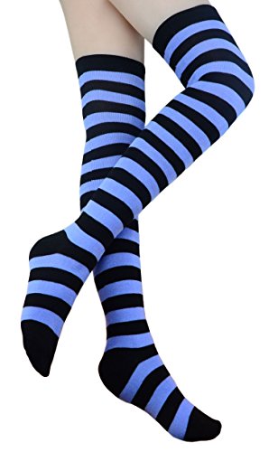 Light Blue and Black Striped Socks