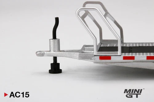 MINIGT 1:64 Scale Land Rover Defender 90 Pickup Truck with Car Hauler Trailer - Diecast Model Car for Collectors, Kids Gift, and Off-Road Adventure Display