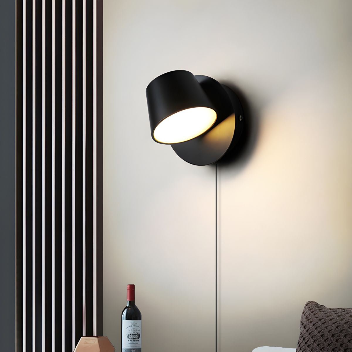 Angle Adjustable Plug-in Wall Lamp - Dimmable LED Night Light for Bedroom, Nursery, Hallway & Stairs - Soft Warm White Lighting