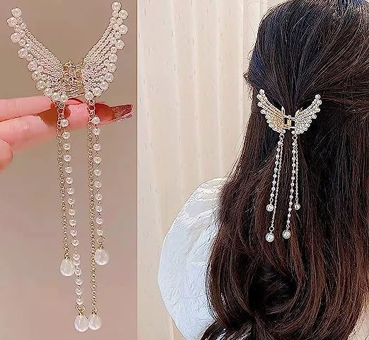 Elegant Pearl Butterfly Hair Clip for Women - Party & Wedding Accessories