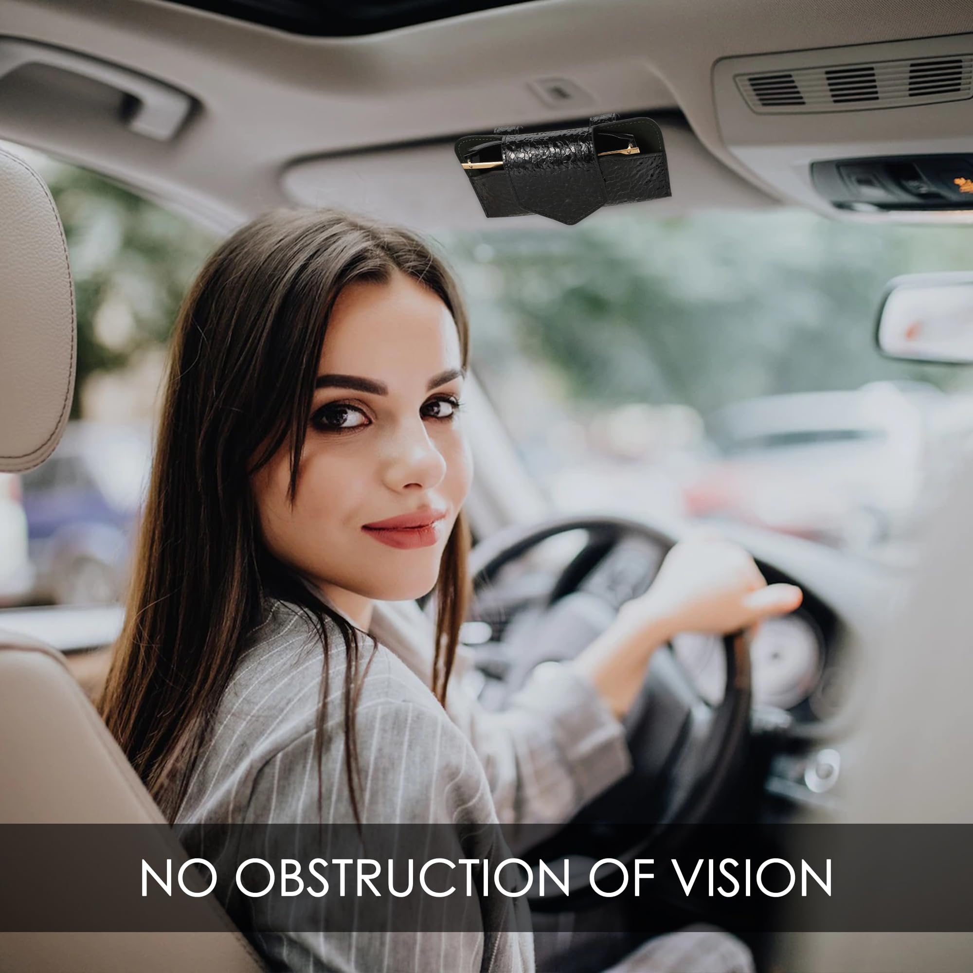 Car Visor Sunglass Holder with Clip - Universal Car Accessories for Men & Women - Perfect for Road Trips, Commuting & Outdoor Adventures