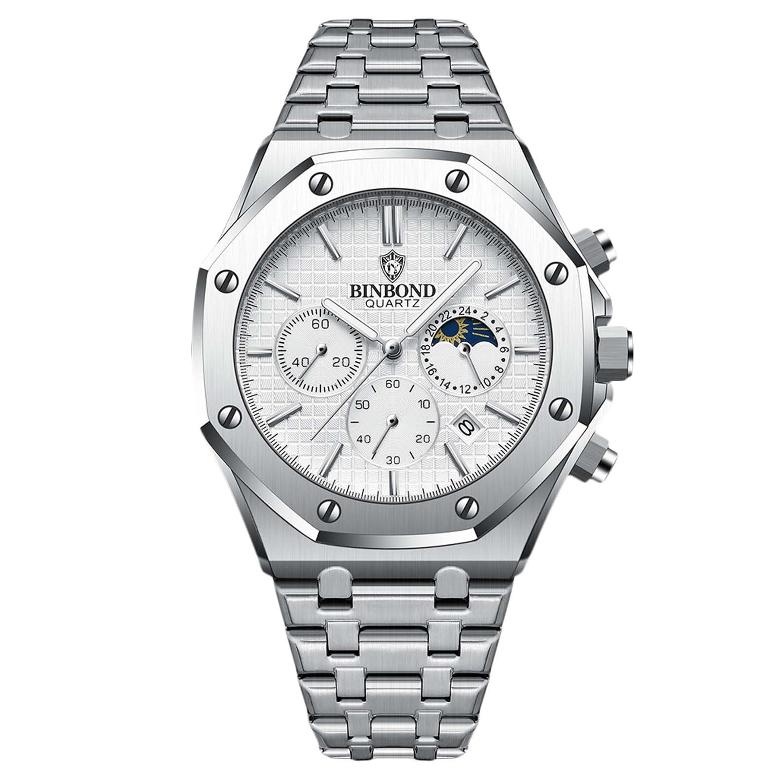 RORIOS Men's Business Analog Quartz Watch - Stylish Chronograph Wristwatch with Stainless Steel Band | Waterproof, Multifunctional Dress Watch for Professionals | Perfect for Office, Formal Events & Daily Wear