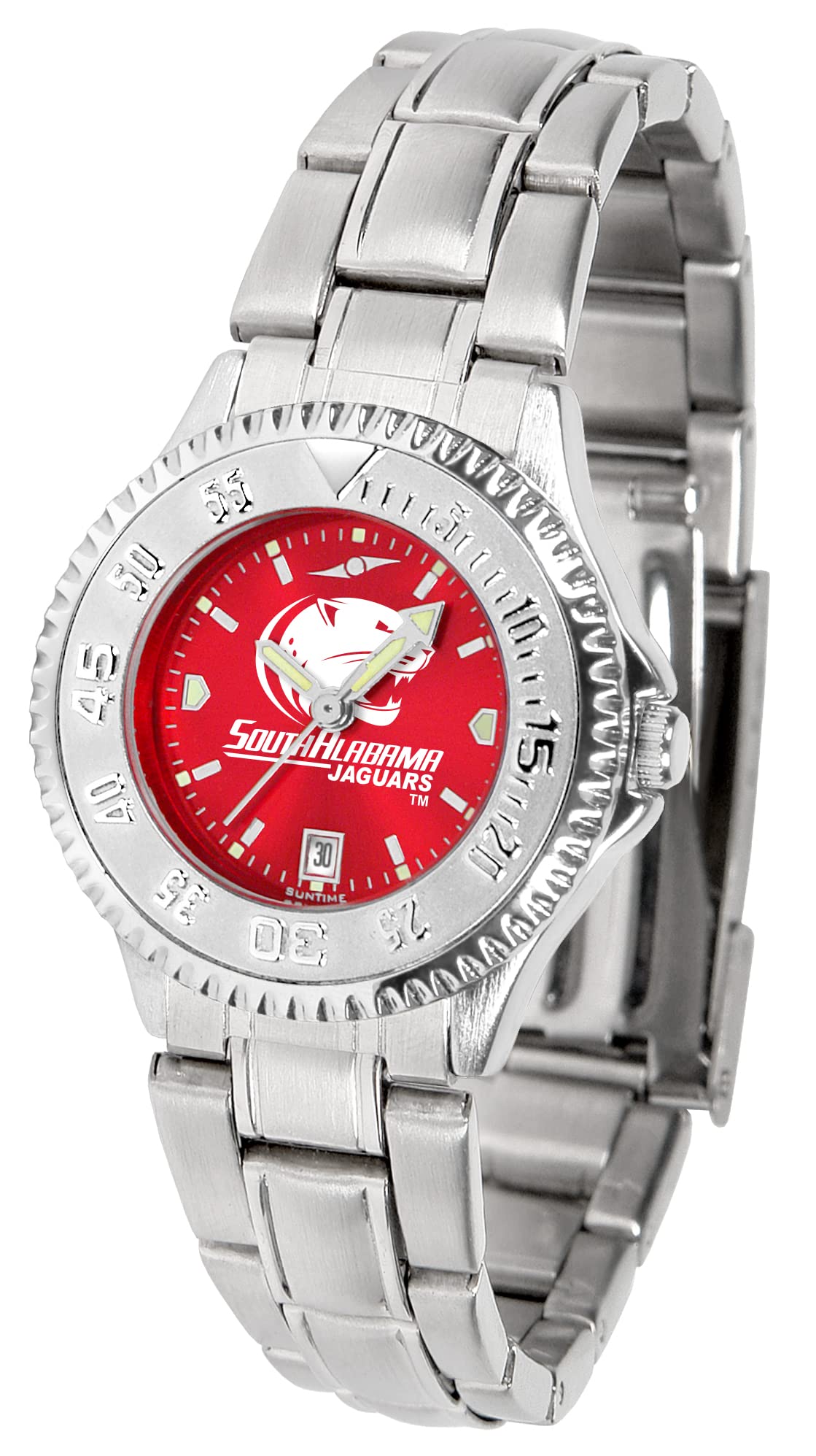 Linkswalker South Alabama Jaguars Ladies' Steel Anochrome Competitor Watch - Perfect for Game Days, Sports Events & Everyday Wear