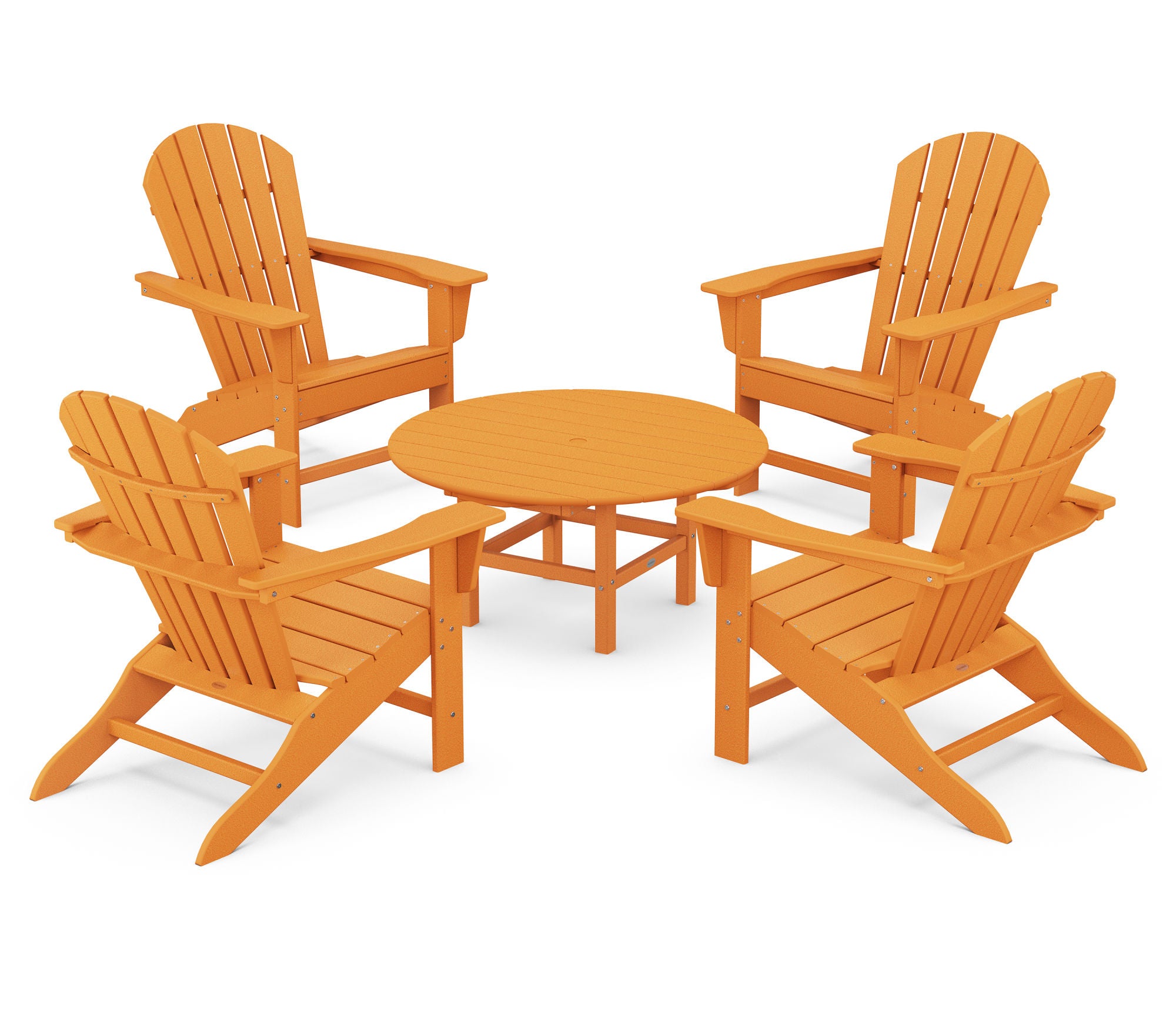 POLYWOOD South Beach 5-Piece Outdoor Conversation Set - Durable All-Weather Wicker Patio Furniture for Poolside, Garden & Backyard Relaxation