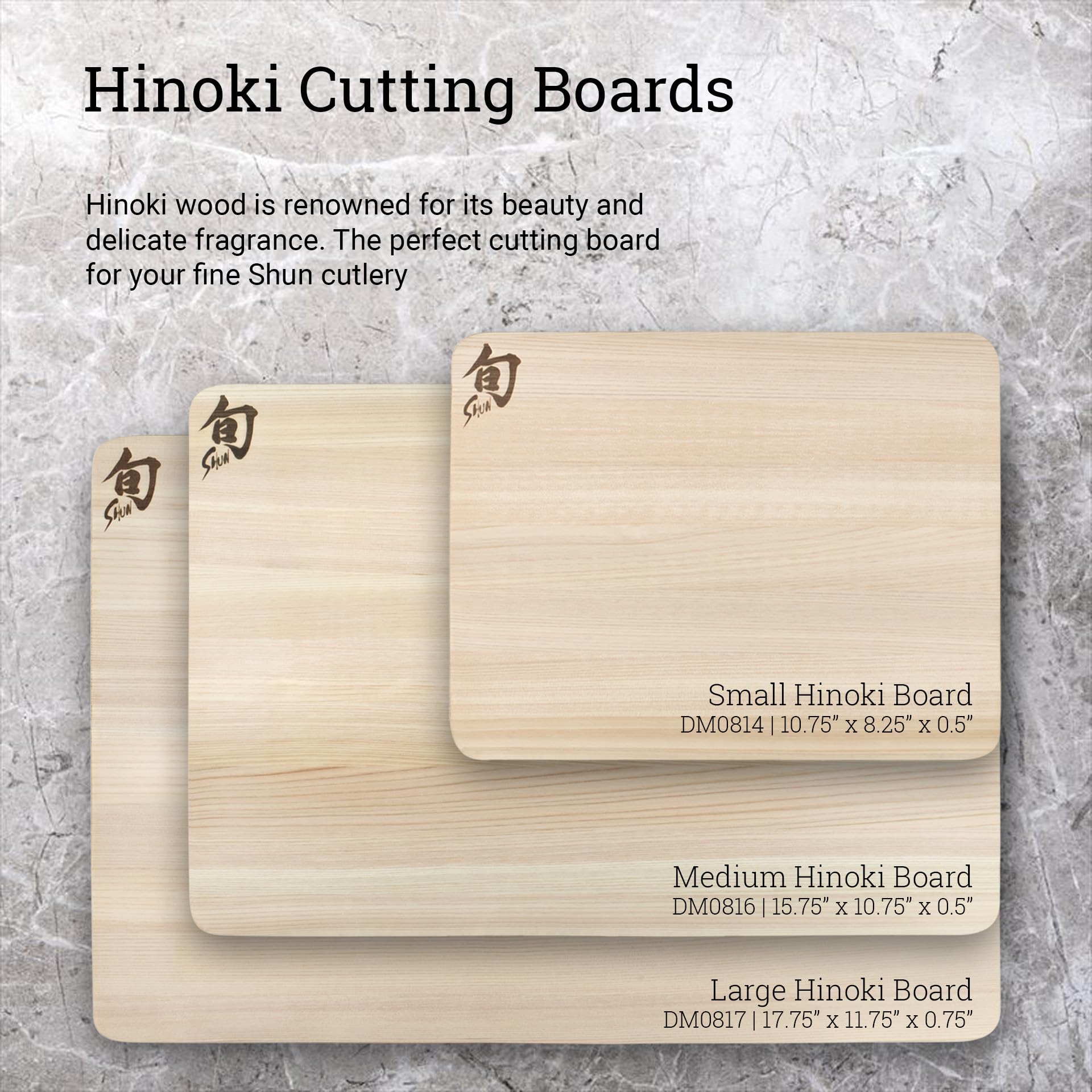 Shun Cutlery Large Hinoki Wood Cutting Board - 17.75