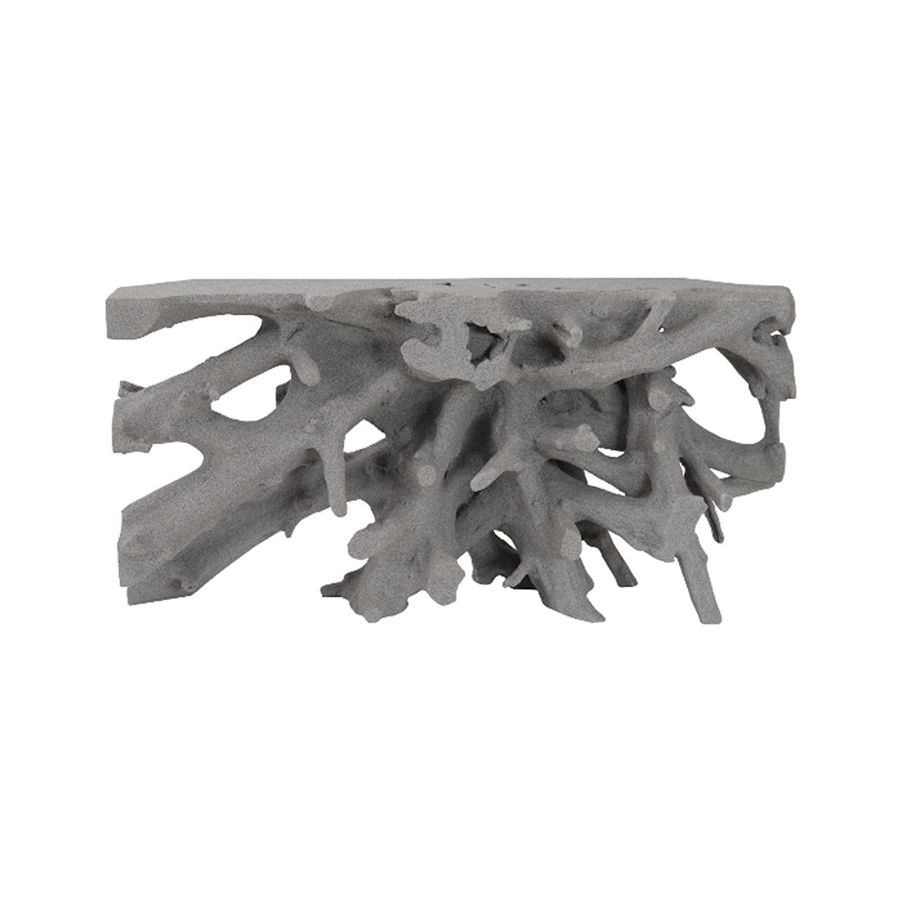 Dark Granite Console Table with Cast Root Design - Elegant Entryway Furniture for Hallway, Living Room & Foyer Decor