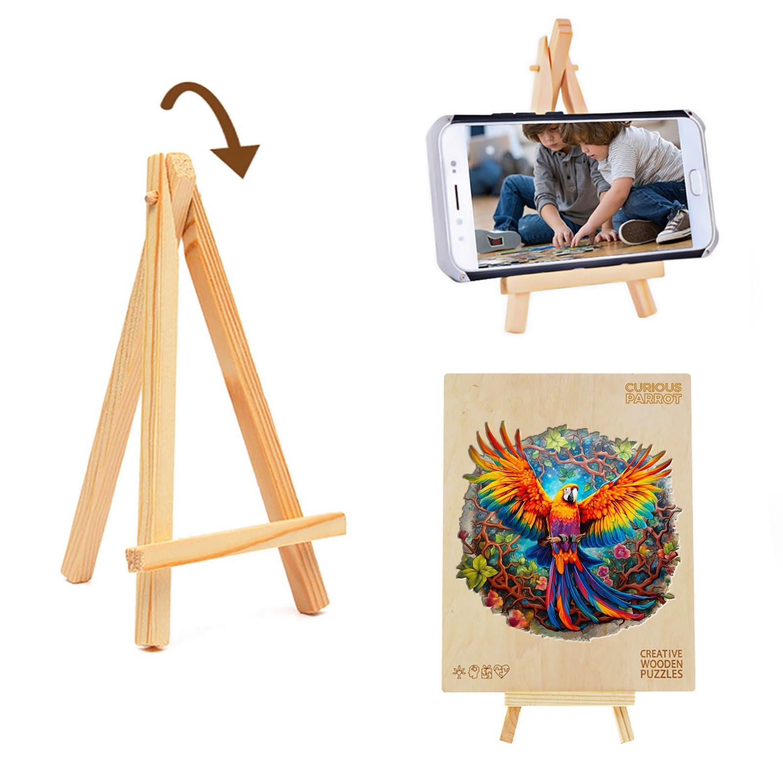 KAAYEE Wooden Animal Puzzles - Parrot Shape Wooden Puzzle with Gift Box - Educational Toys for Kids, Montessori Learning, Brain Teaser for Toddlers & Children - Perfect for Birthday Gifts, Classroom Activities & Family Game Night