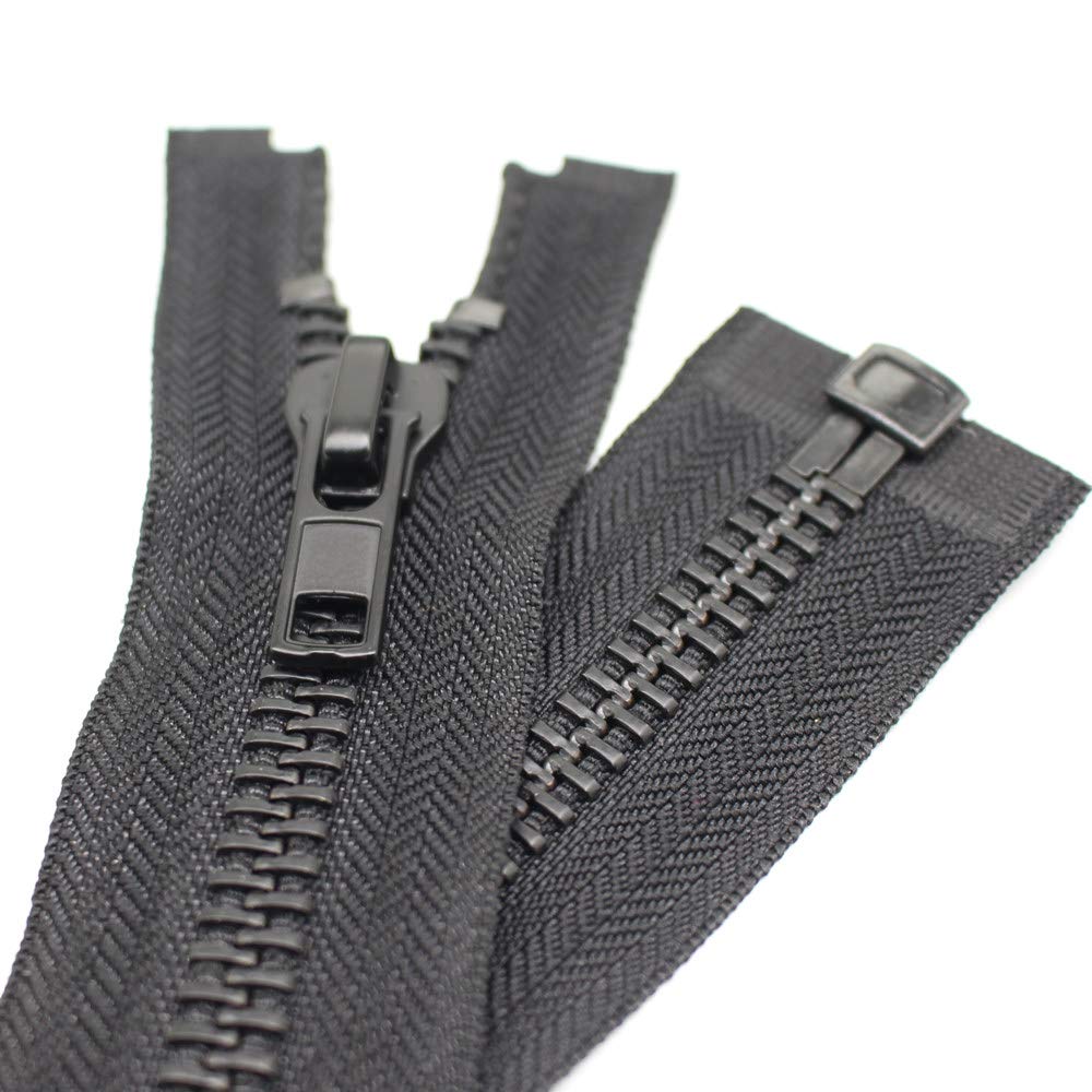 Heavy Duty 30 Inch Black Nickel Metal Zipper #10 Large Y-Teeth Separating Jacket Zipper for Sewing, Coats, Jackets & DIY Crafts - Perfect for Outdoor Gear, Winter Apparel & Fashion Accessories (30