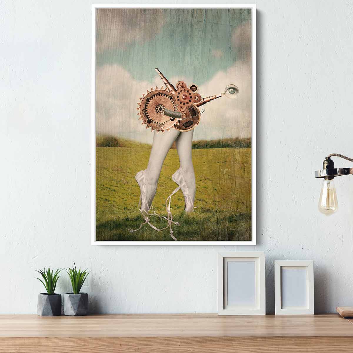 Green Ballet Wall Art Canvas Print 5685 - Elegant Dance Painting for Living Room, Bedroom & Office Decor