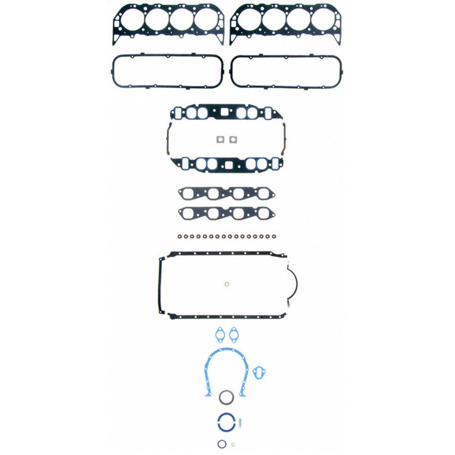 Fel Pro Marine Full Gasket Set for Mercruiser & Chevy 454/7.4L GEN IV with Oval Intake - High Performance Engine Seal Kit for Boat & Marine Applications