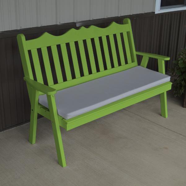 A&L Furniture Yellow Pine Royal English Garden Bench - Outdoor Patio, Garden, and Park Seating for Relaxation and Decoration