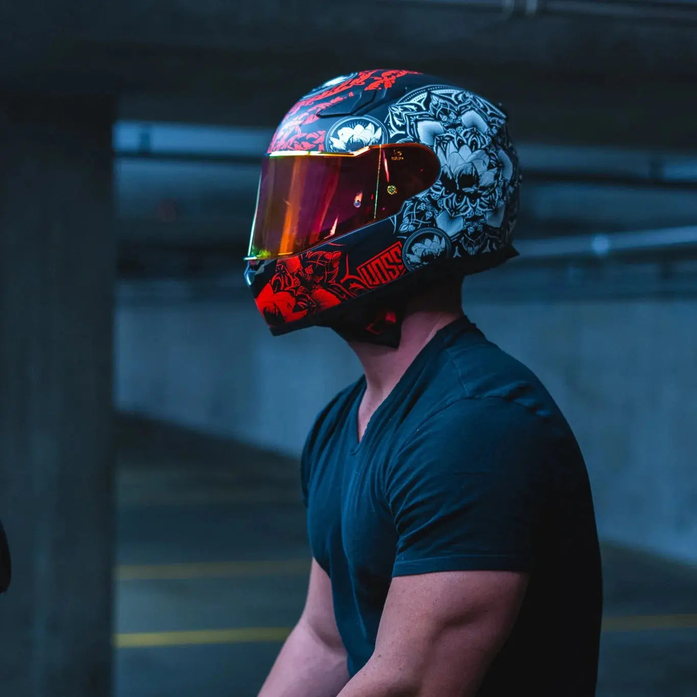 VOSS 988 Moto 1 Mandala Full Face Motorcycle Helmet - DOT Approved for Men & Women - Stylish Street Bike & Cruiser Riding Gear for Safety & Comfort