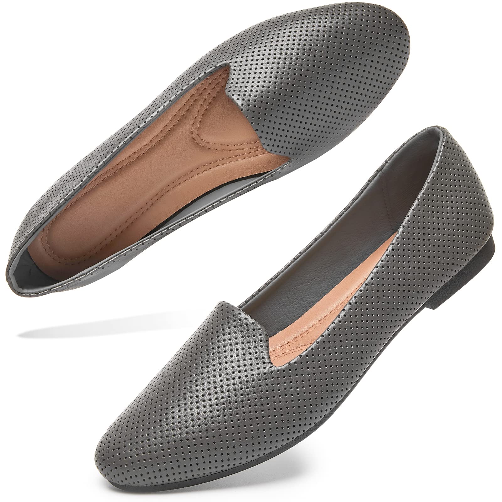 **Hash Bubbie Women's Ballet Black Flats - Comfortable Slip-On Casual Dress Shoes for Work, Office & Everyday Wear**