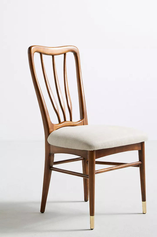 Handmade Natural Wooden Dining Chair - Solid Wood Modern Farmhouse Style Dining Room Chair - Perfect for Kitchen, Dining Room, and Home Decor