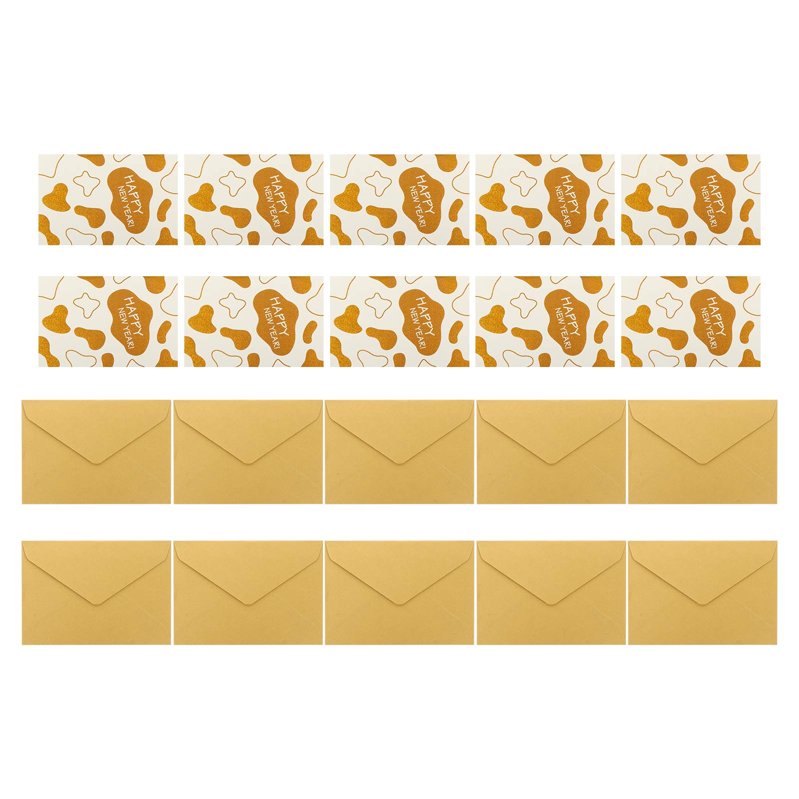 GALPADA 10Pcs Happy New Year Greeting Cards with Envelopes - Holiday Blessing Message Cards for Christmas, Office Party & Family Celebrations