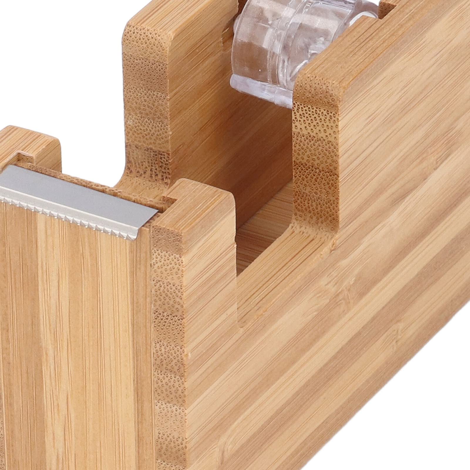 Wooden Weighted Desktop Tape Dispenser with Non-Skid Base - Office & Home Tape Holder for Wrapping, Packing, Crafts (Tape Not Included)