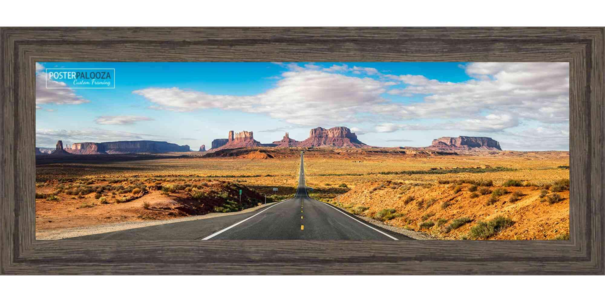 12x48 Rustic Dark Wood Picture Frame - Solid Wood Panoramic Photo Frame with UV Acrylic, Foam Backing & Hanging Hardware - Perfect for Wall Art, Home Decor, Office Display & Large Poster Framing