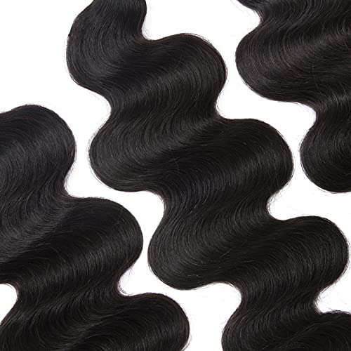 Brazilian Human Hair Extensions 100 Strands - 28 Inch Body Wave Flat Tip Keratin Hair Extensions for Women (Darkest Brown) | Natural Look for Daily Wear, Parties & Special Occasions