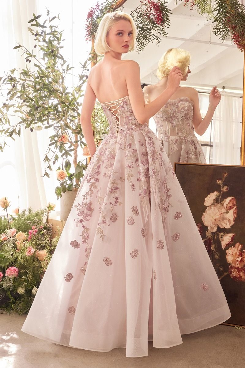 Andrea & Leo A1455 Romantic Embroidered A-Line Corset Gown for Prom, Wedding & Special Occasions