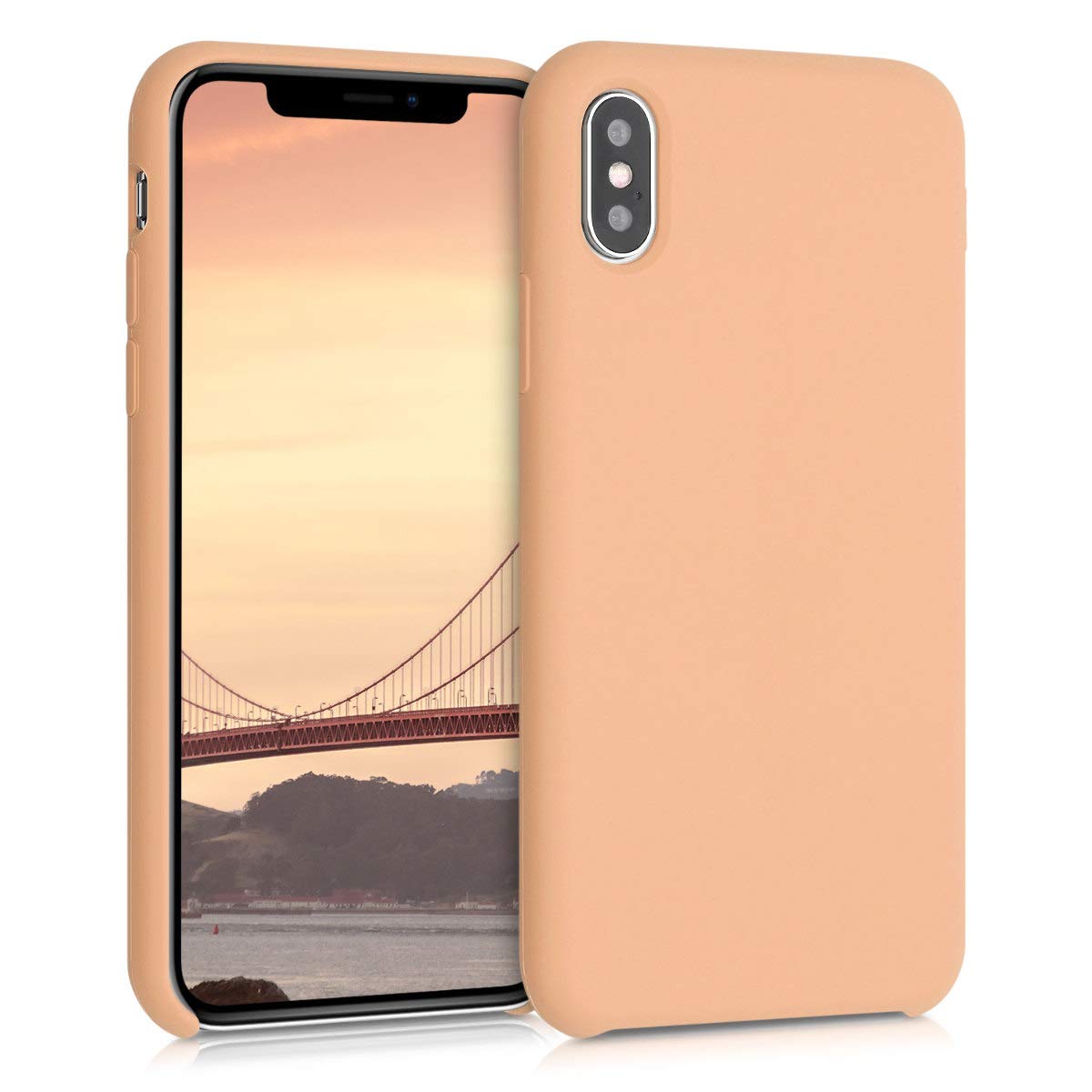kwmobile TPU Silicone Case for Apple iPhone X - Ultra Slim Protective Cover with Soft Matte Finish in Baby Peach | Perfect for Everyday Use, Work & Travel