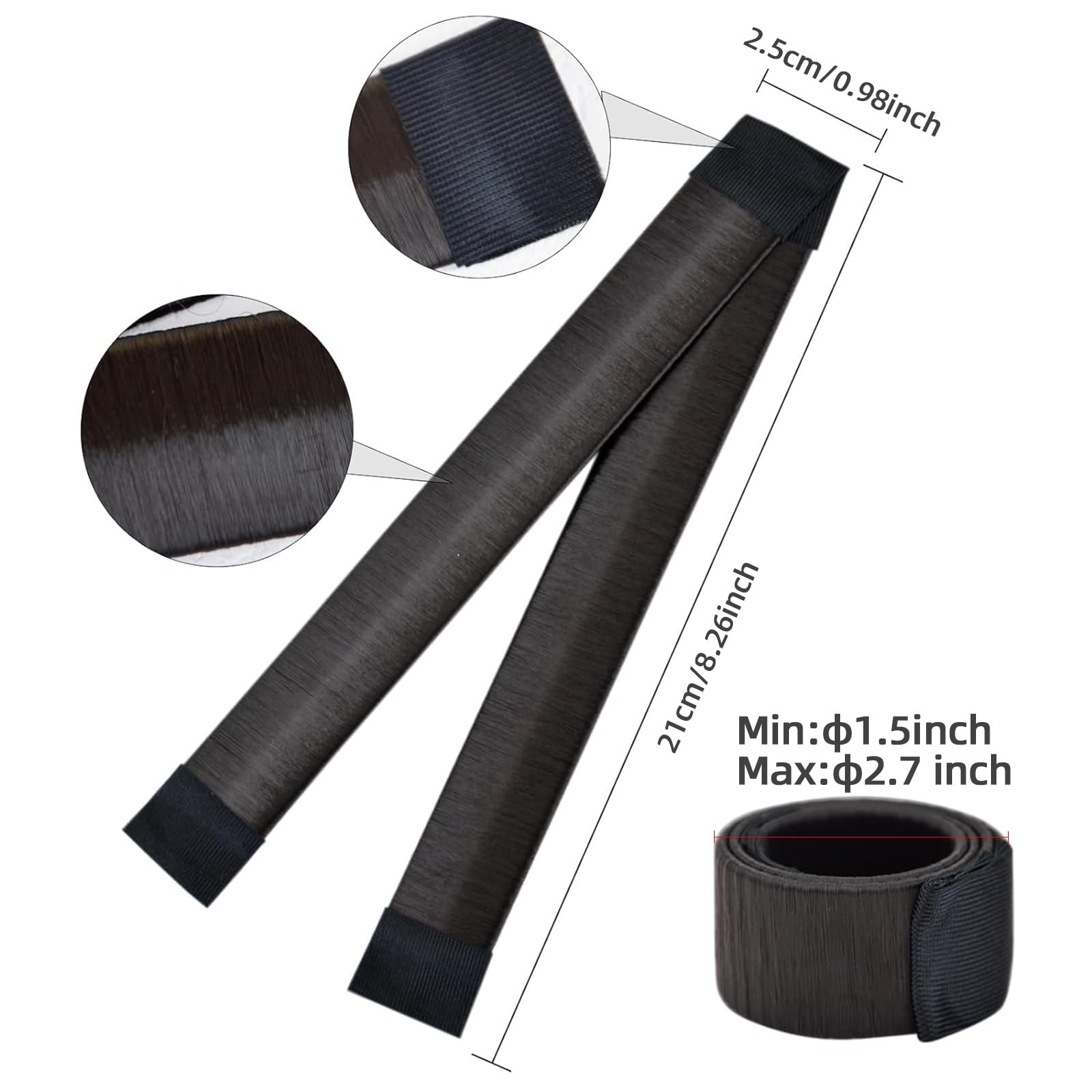 4 Pcs Dark Brown Hair Bun Maker for Women & Kids - No Pin Needed, Easy-to-Use Donut Bun Hair Accessories for School, Work, Party & Everyday Hairstyles