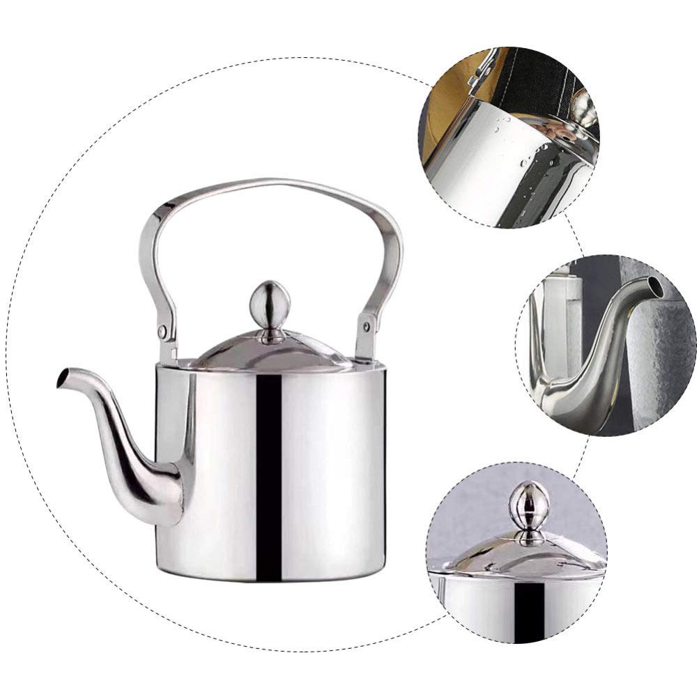 Premium Stainless Steel Teapot with Infuser - Stovetop Safe Tea Kettle for Loose Leaf & Herbal Tea - Perfect for Home, Office & Outdoor Tea Brewing