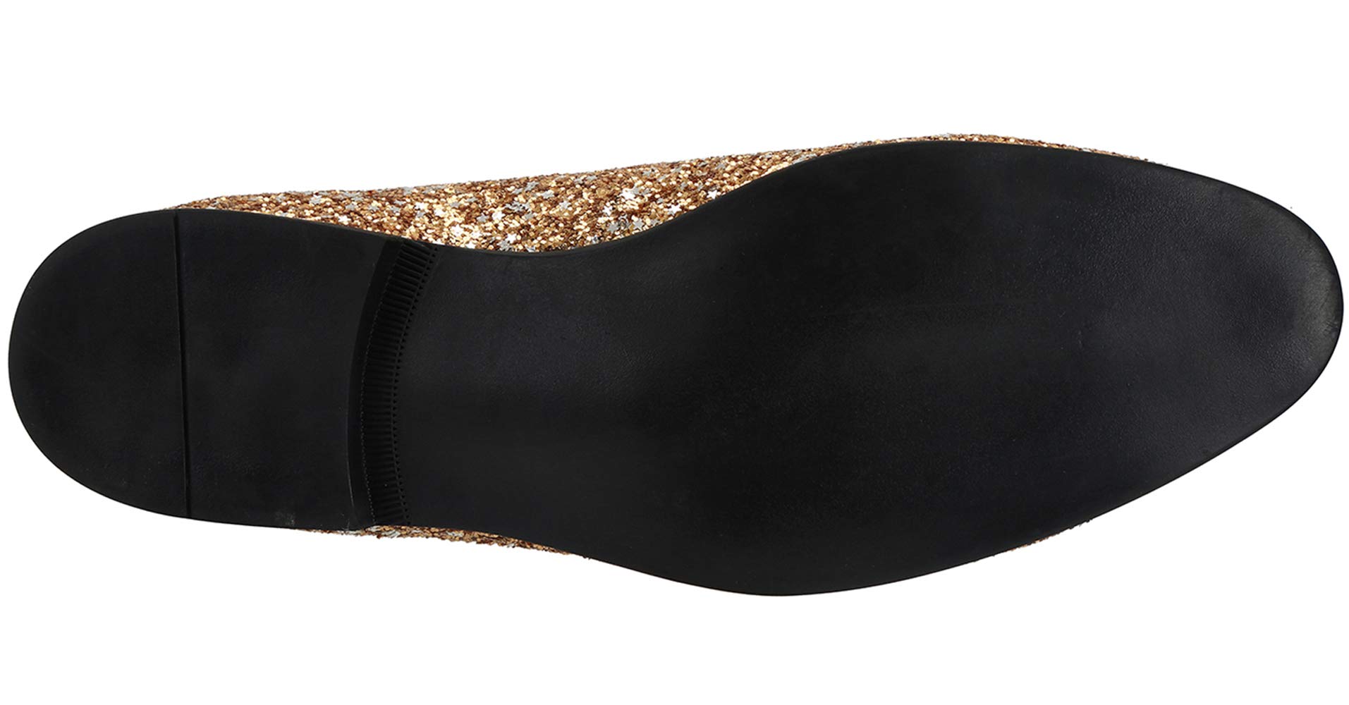 Santimon Men's Slip-On Loafers with Metallic Sequins - Glitter Party Shoes for Nightclub, Wedding & Prom - Comfortable Dress Shoes for Formal Events & Special Occasions