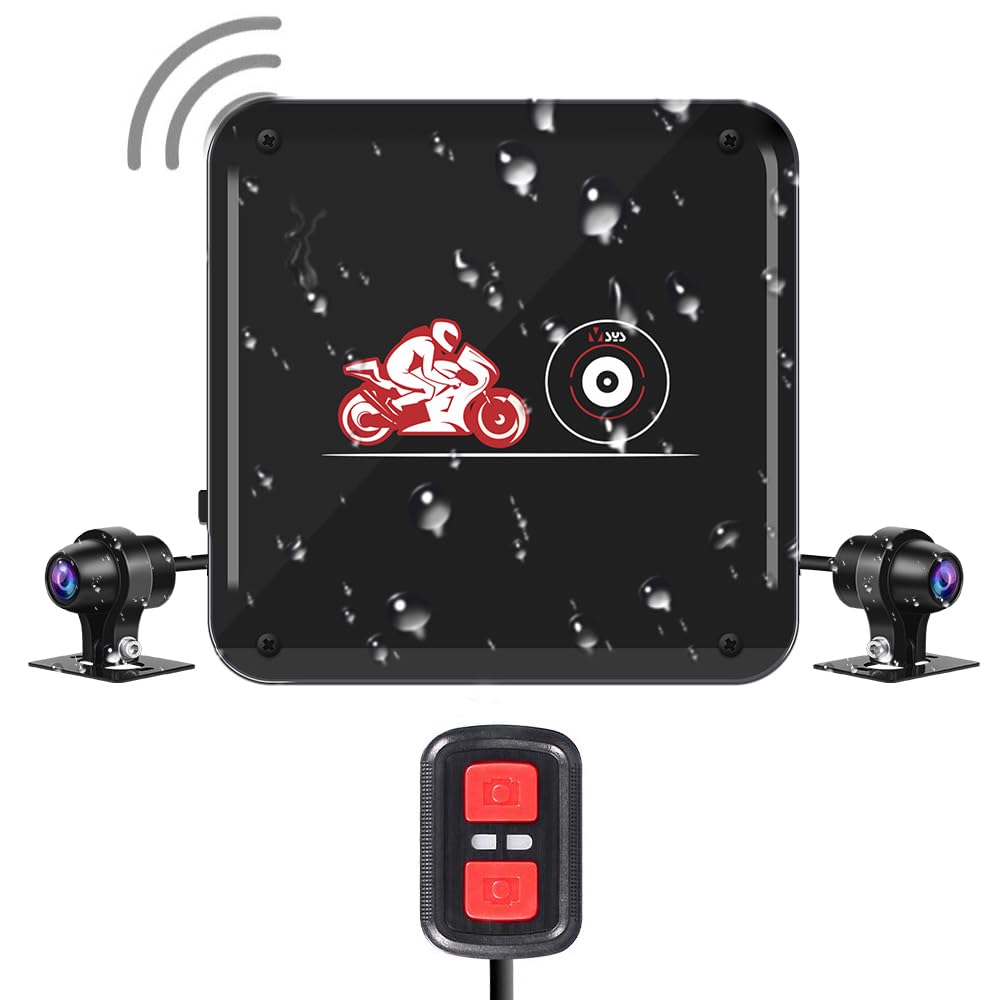 VSYSTO WiFi Motorcycle Dash Camera - Waterproof 1080P HD Front & Rear DVR with Starlight Night Vision, G-Sensor, Loop Recording for Sport Bikes - Ideal for Commuting, Touring & Accident Evidence (Model B6L)