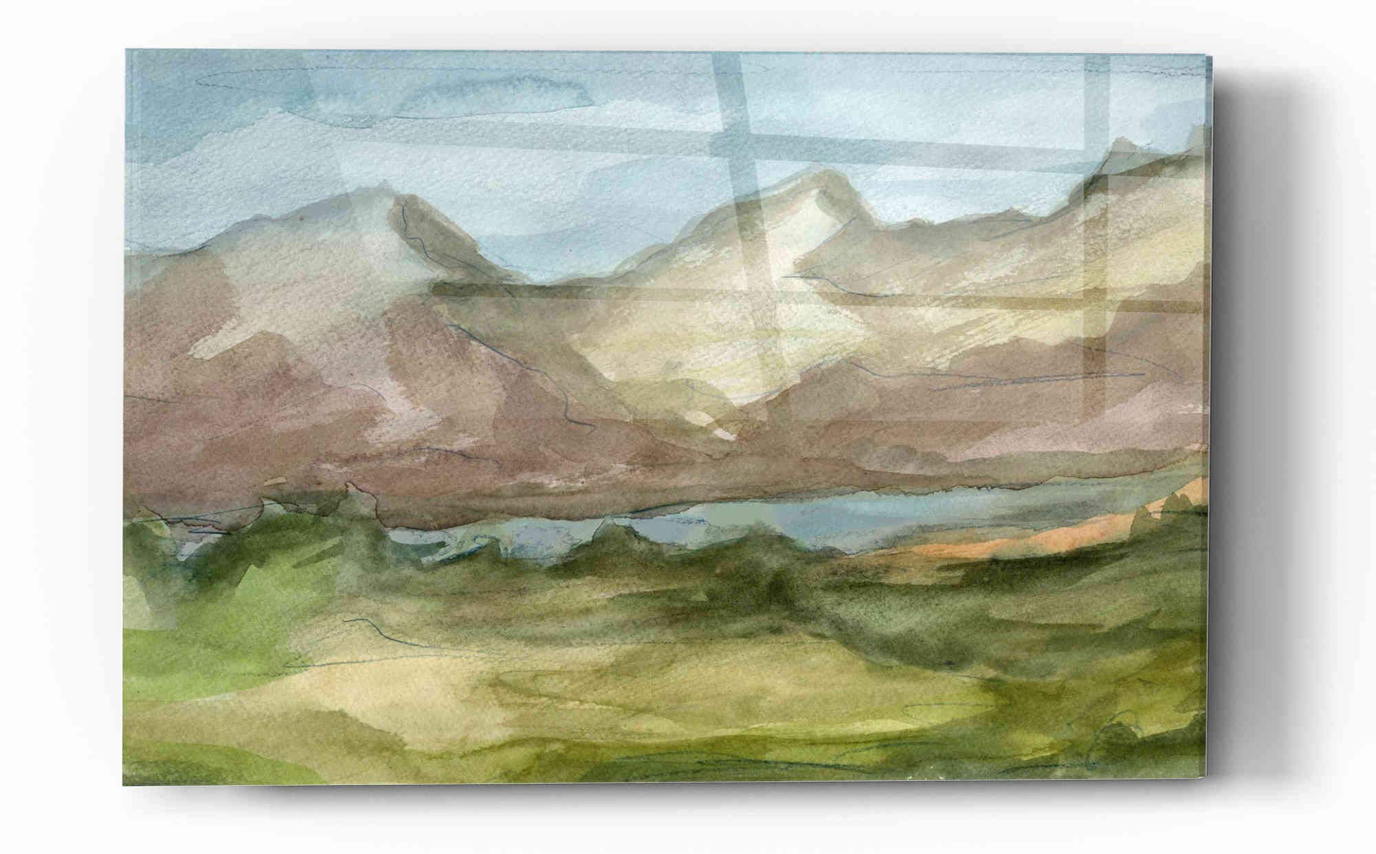 Ethan Harper 'Plein Air Landscape II' Acrylic Glass Wall Art Print - 16x24 Inches Modern Home Decor for Living Room, Bedroom & Office