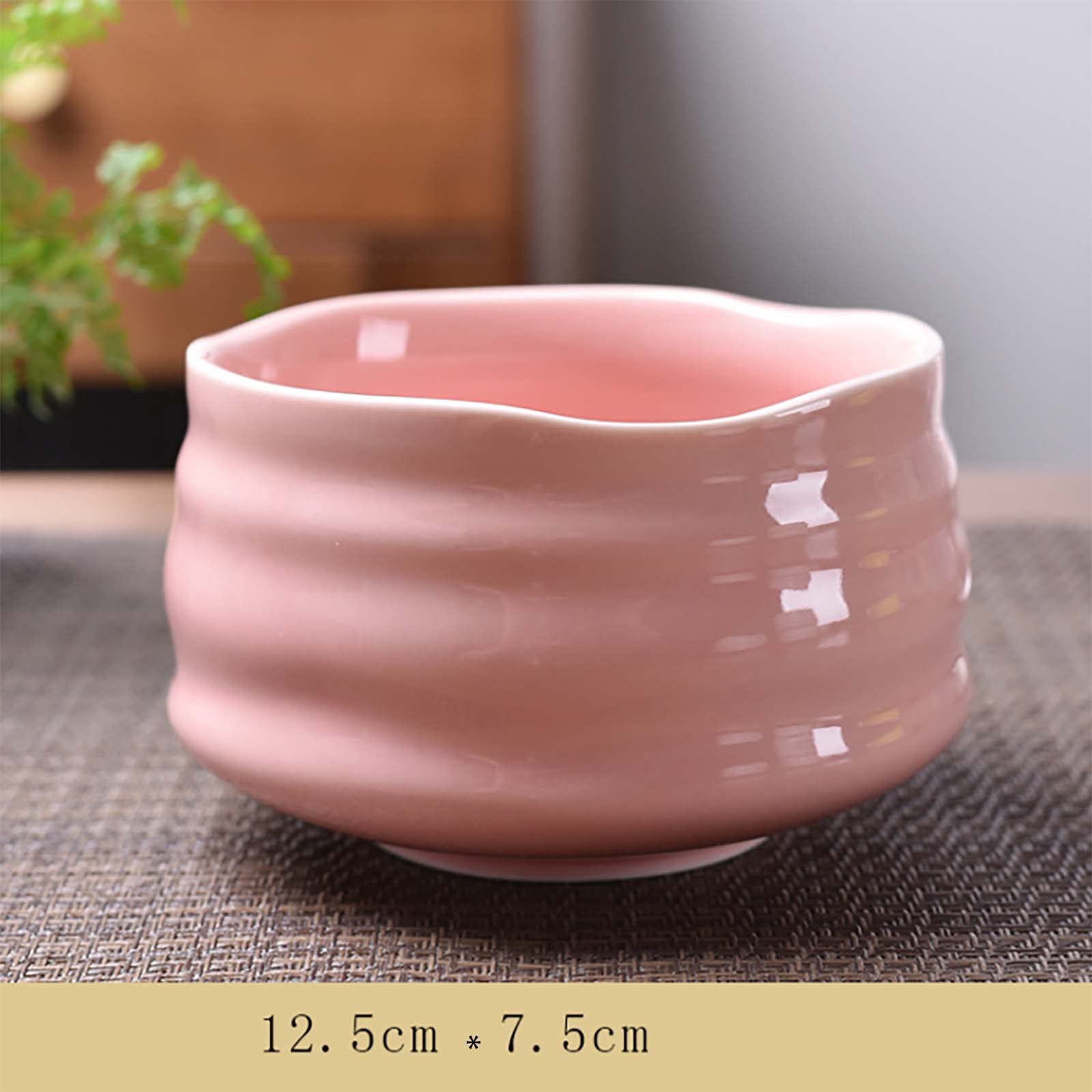 Handmade Japanese Matcha Tea Bowl Set - Pink, White & Black Ceramic Chawan for Traditional Tea Ceremony | Perfect for Tea Table, Kitchen & Zen Decor