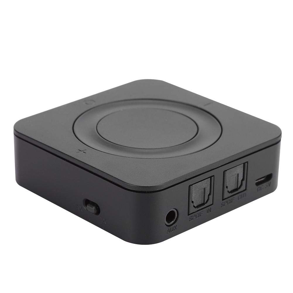 2 in 1 Bluetooth 5.0 Transmitter and Receiver - Wireless Audio Adapter with Optical Fiber for PC, TV, Headphones, Home Stereo & Car - Perfect for Streaming Music, Gaming & Hands-Free Calling